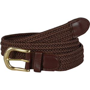 Brown Braided belt with gold buckle